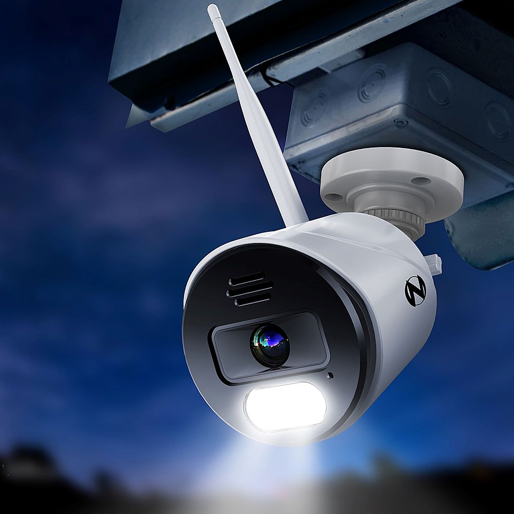 Angle View: Night Owl - 10 Channel 8 Wi-Fi IP 4K HD 2-Way Audio Cameras, 1TB HD Bluetooth Wi-Fi NVR Surveillance System - White/Black
