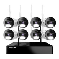 Night Owl - 10 Channel 8 Wi-Fi IP 4K HD 2-Way Audio Cameras, 1TB HD Bluetooth Wi-Fi NVR Surveillance System - White/Black - Front_Zoom