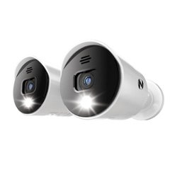 Night Owl - 2-Camera Indoor/Outdoor Wired 1080p HD Spotlight Cameras with Audio - White/Black - Front_Zoom