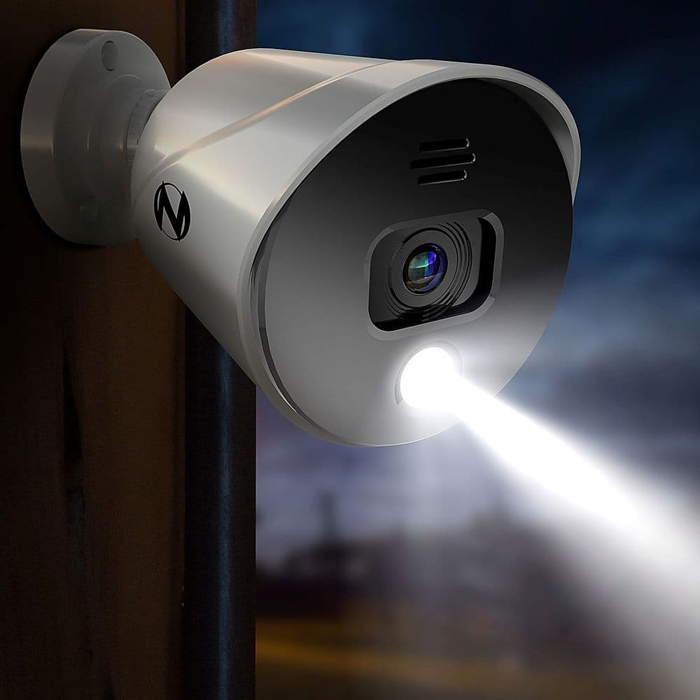 Alt View 20. Night Owl - 2-Camera Indoor/Outdoor Wired 1080p HD Spotlight Cameras with Audio - White/Black.