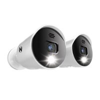 Night Owl - Wired Add On 4K Ultra HD Spotlight Cameras with Audio (2-Pack) - White/Black - Front_Zoom