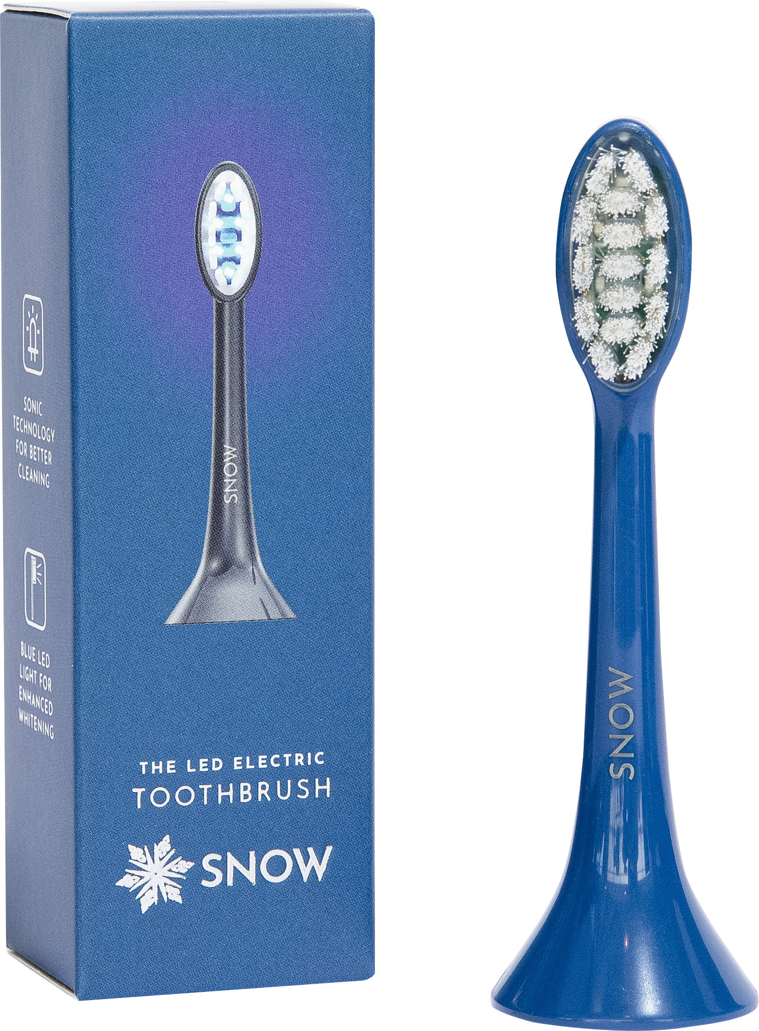 Snow - LED Toothbrush Replacement Head - Blue