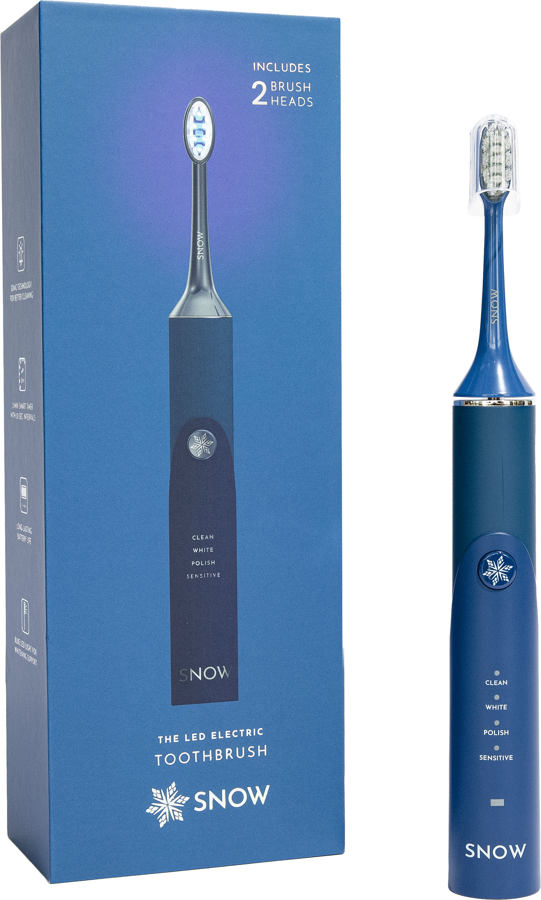 Angle View: Snow - LED Electric Toothbrush - Blue