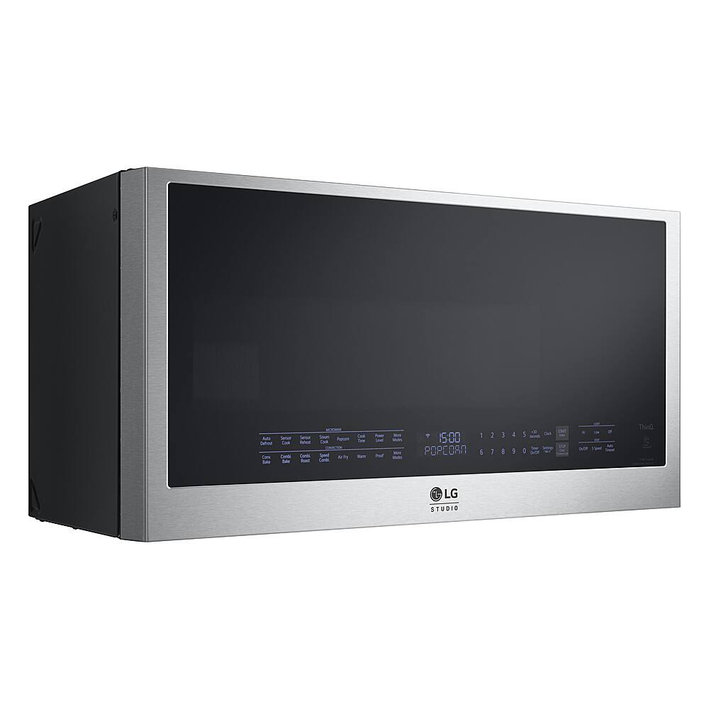 Angle. LG - STUDIO 1.7 Cu. Ft. Convection Over-the-Range Microwave with Air Fry - Stainless Steel.