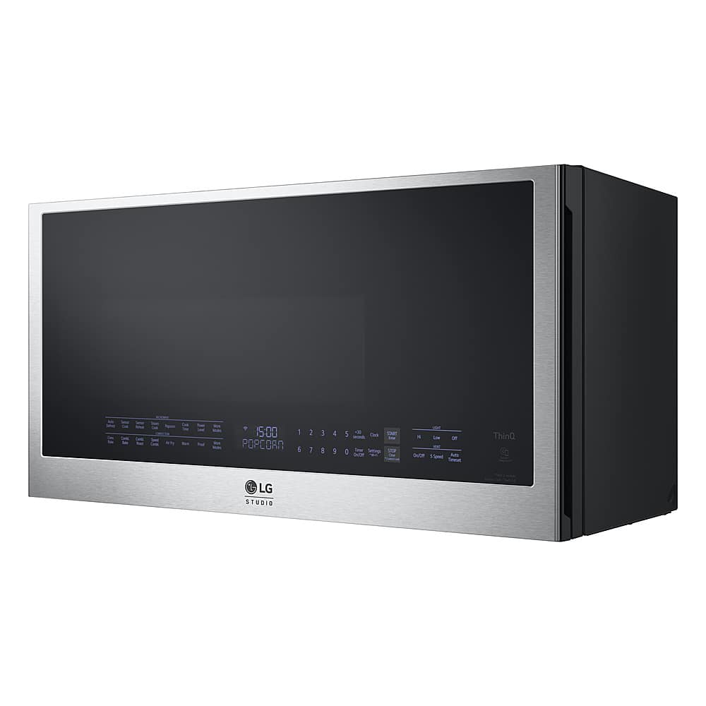 Front. LG - STUDIO 1.7 Cu. Ft. Convection Over-the-Range Microwave with Air Fry - Stainless Steel.