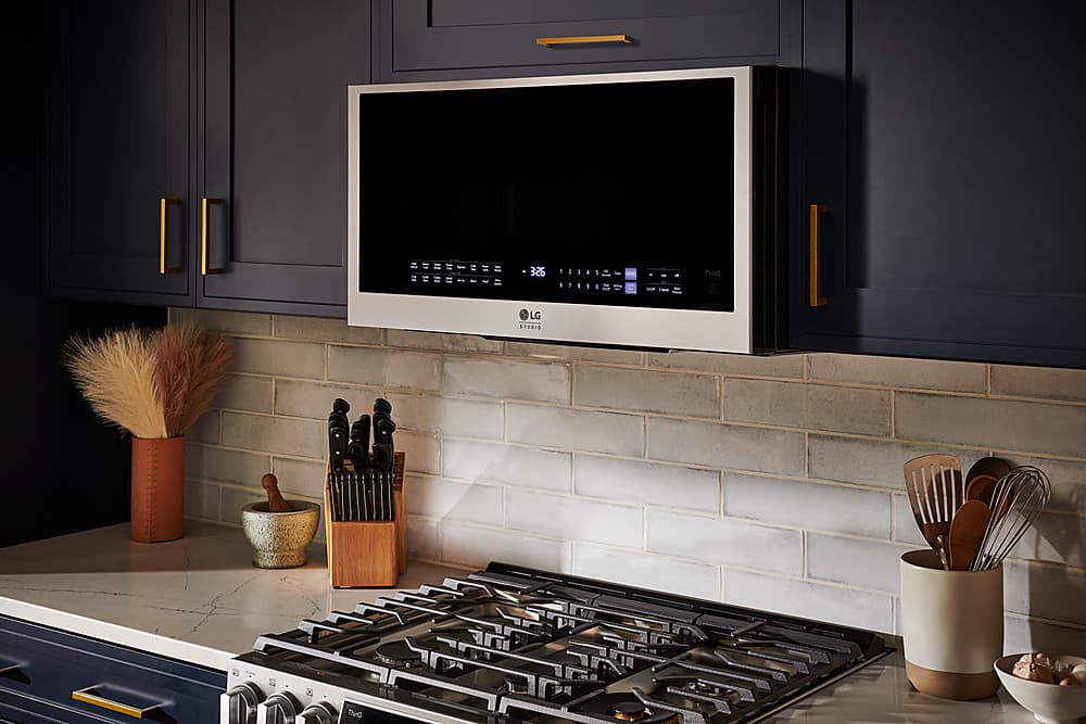 Alt View 18. LG - STUDIO 1.7 Cu. Ft. Convection Over-the-Range Microwave with Air Fry - Stainless Steel.