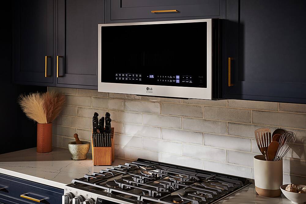 Alt View 18. LG - STUDIO 1.7 Cu. Ft. Convection Over-the-Range Microwave with Air Fry - Stainless Steel.