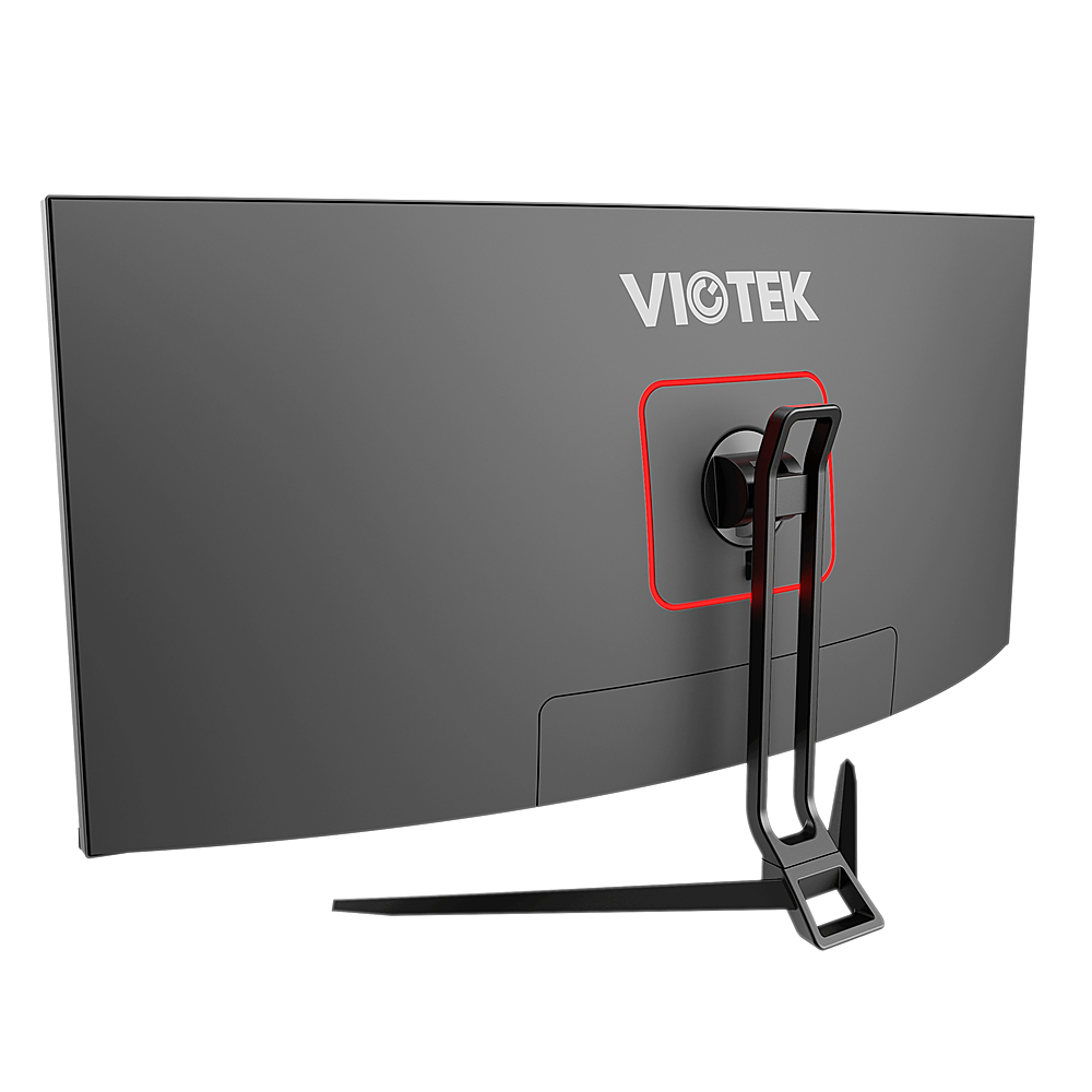 Back View: Viotek - GNV34DBE2 34" LED UWQHD 144Hz 1ms Curved Multimedia Gaming Monitor - Black