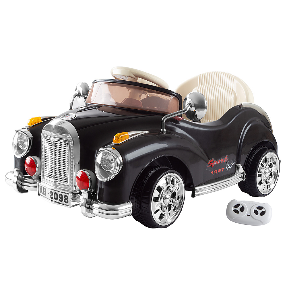 Kids Ride On Car with Remote Control Classic Sports Car for Kids Battery Powered with Sound by Toy Time - Black
