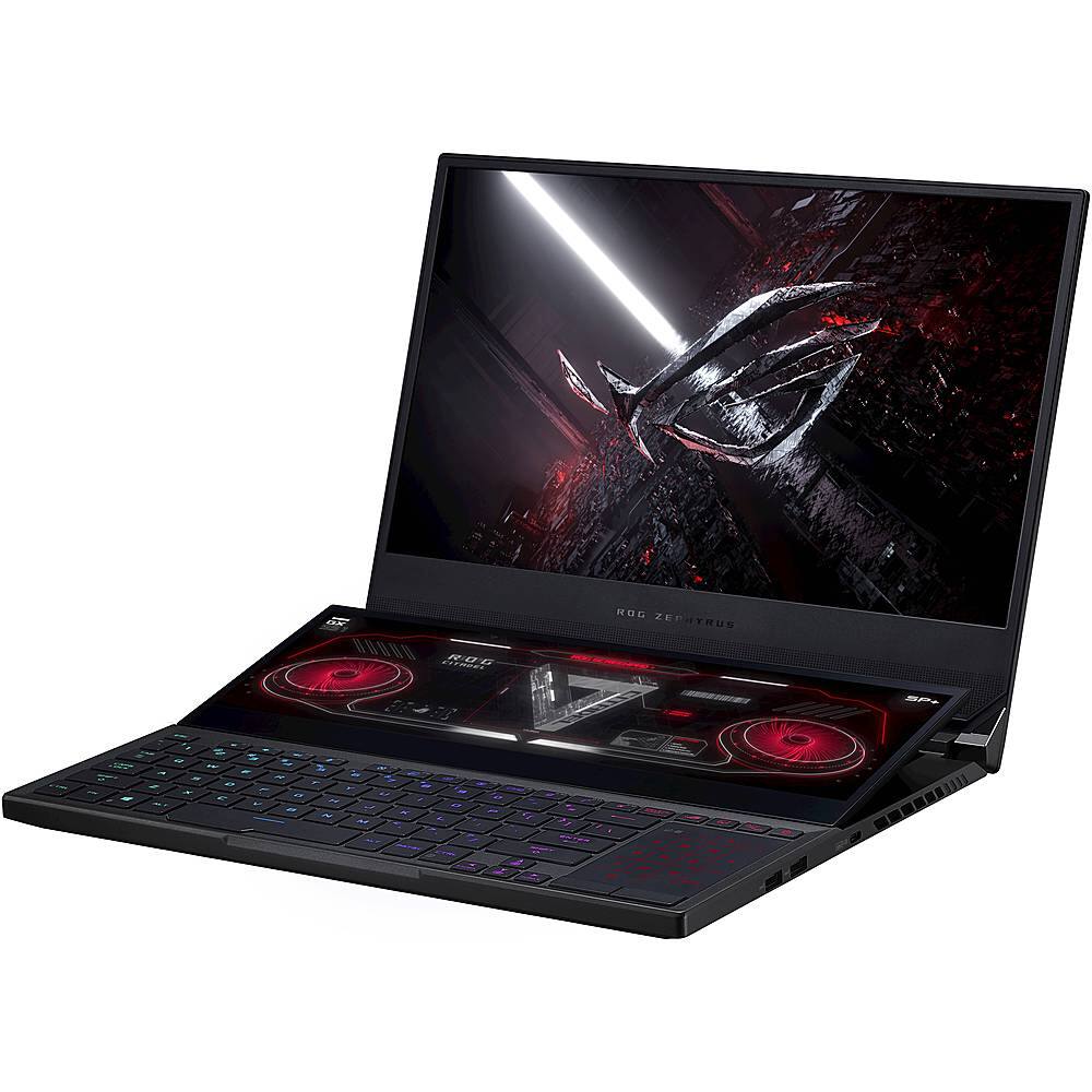 Angle View: ASUS - ROG Zephyrus Duo 15 SE 15.6" Laptop - AMD Ryzen 9 - 16GB Memory - NVIDIA GeForce RTX 3060 - 1TB SSD - Off Black