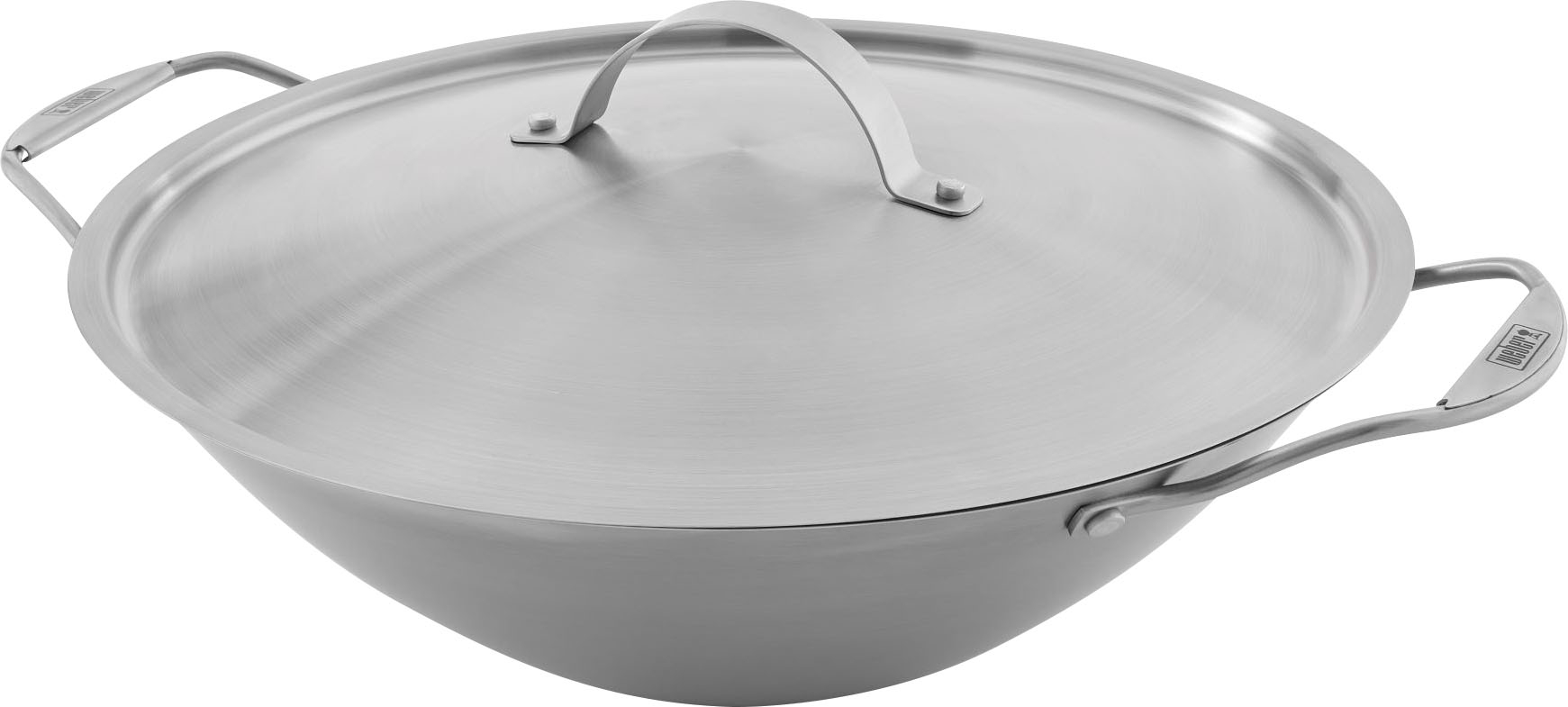 Angle View: Weber - Crafted Wok and Steamer - STAINLESS STEEL