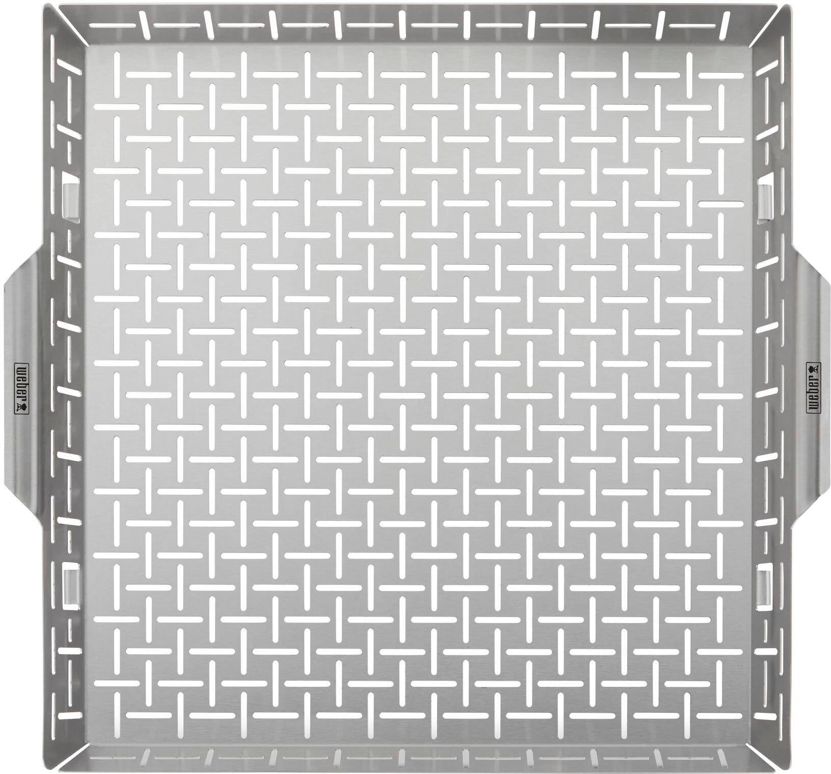 Left. Weber - Crafted Roasting Basket - Silver.