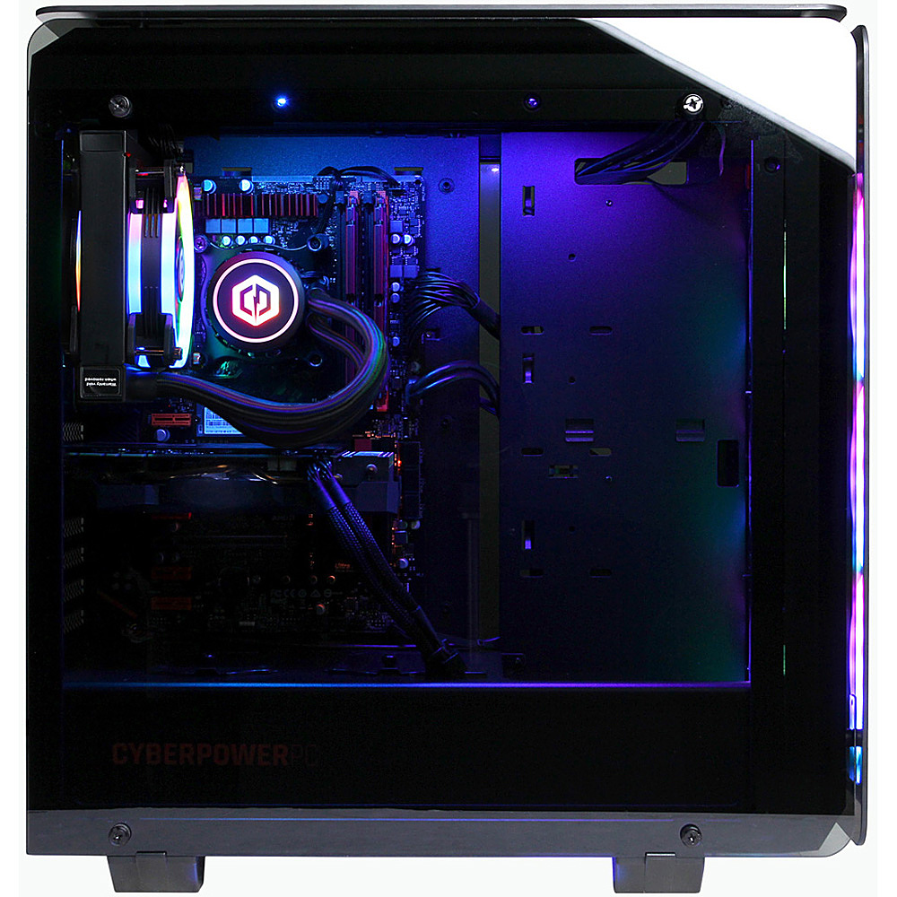 Back View: CyberPowerPC - Gaming Desktop - AMD Ryzen 5 3600 - 16GB Memory - NVIDIA GeForce RTX 2060 SUPER - 1TB Solid State Drive - Black
