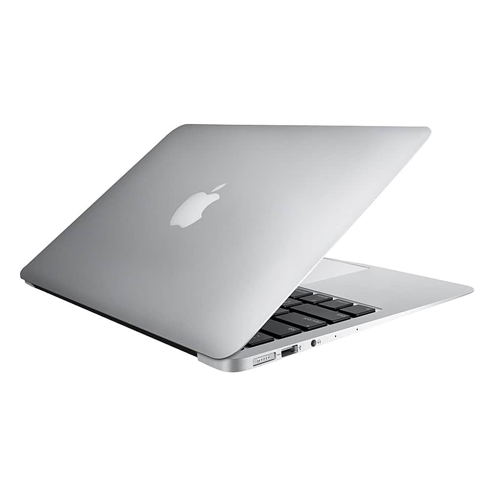 Left. Apple - MacBook Air 13-inch (2015) Laptop MMGF2LL/A, 1.6GHz Core i5, 8GB RAM, 128GB SSD - Pre-Owned - Silver.