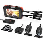 Rexing - 3" 1080p Dual Motorcycle Wi-Fi, GPS, Dash Cam with Handlebar Mount and 32GB Micro SD Card - Black