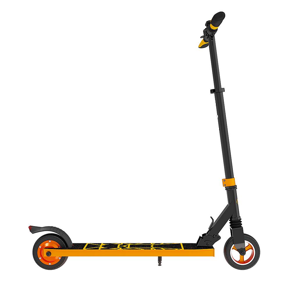 Left View: Swagtron - Swagger Foldable Electric Scooter w/7.9 Mi Max Operating Range & 15.5 mph Max Speed - Orange