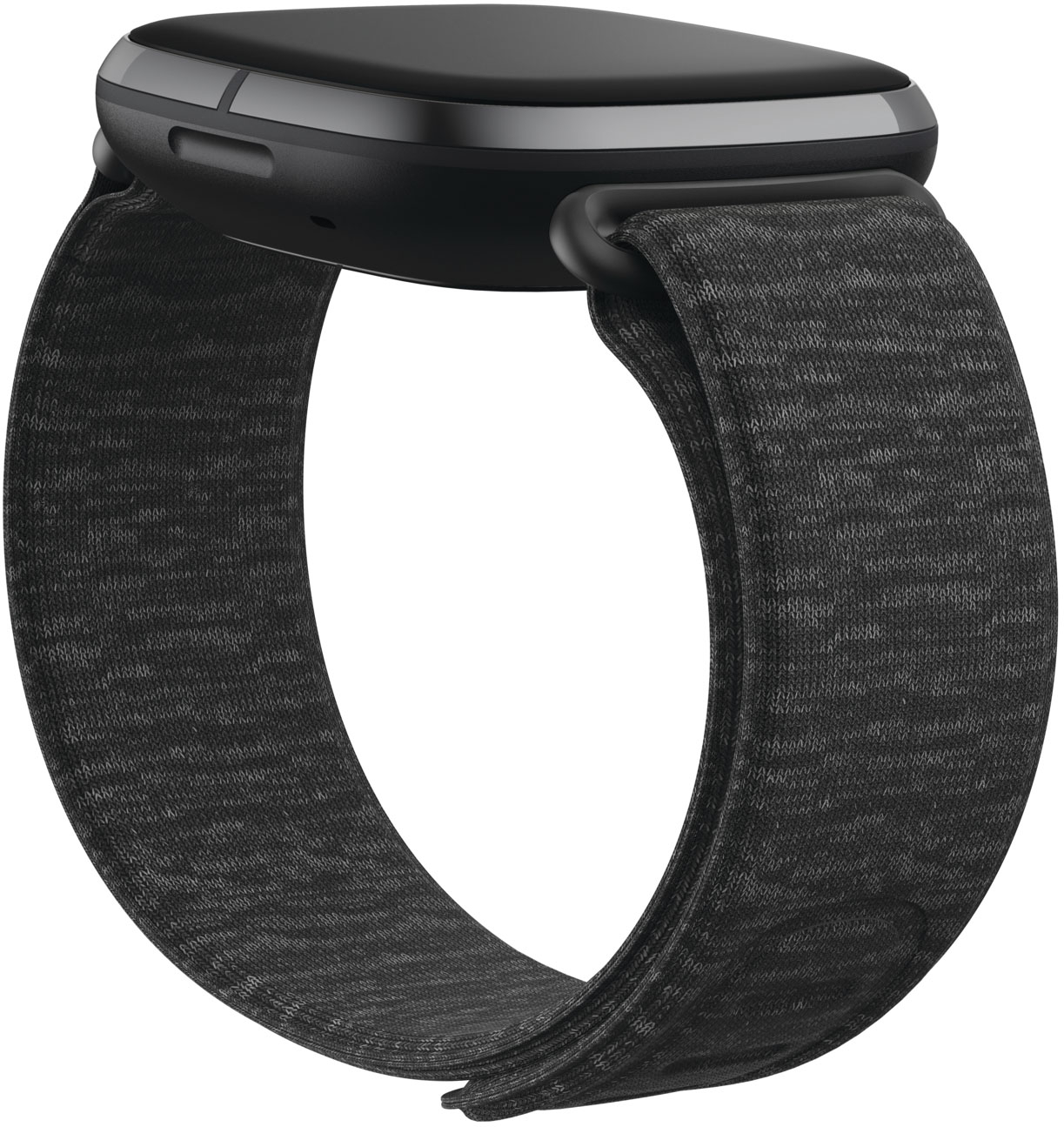 Angle View: Fitbit - Sense & Versa 3 Hook & Loop Accessory Band, Small - Charcoal