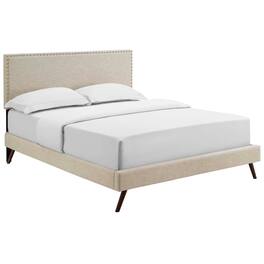 Modway - Macie Fabric Queen Platform Bed with Round Splayed Legs - Brown