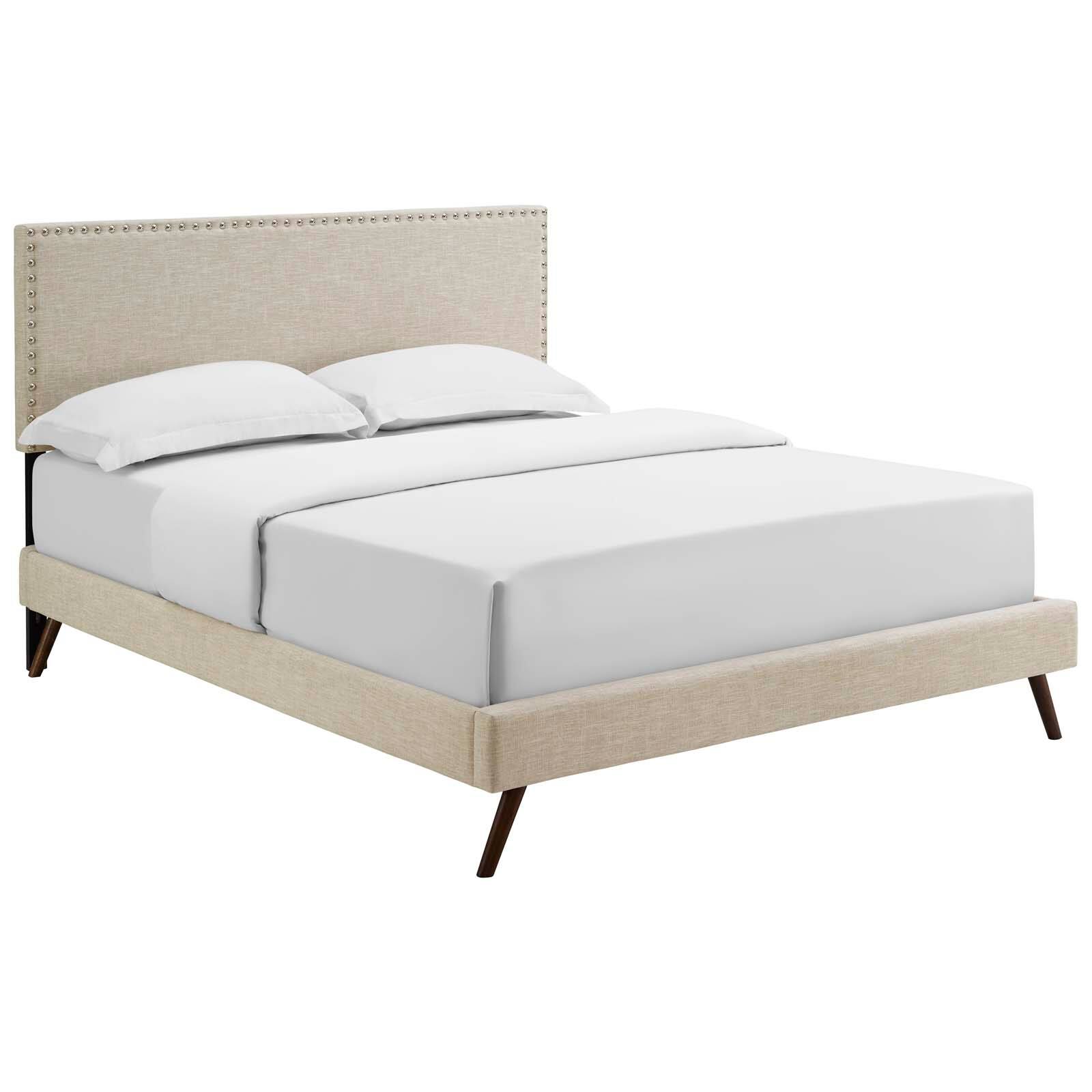 Angle. Modway - Melanie Tufted Button Upholstered Performance Velvet Full Platform Bed - Blue.