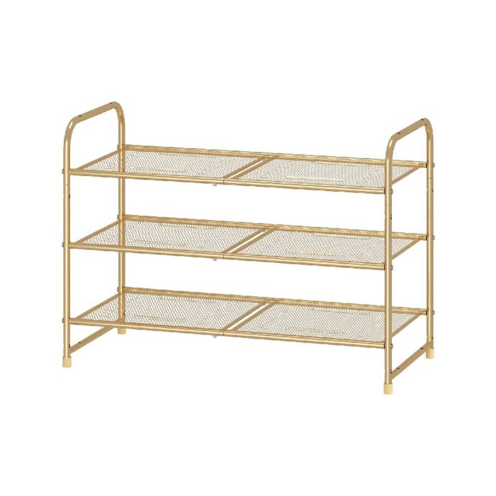 Front. Mullets Homeiances - Metal Mesh Shoe Organizer - Black.