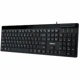 Adesso - AKB-140SB Desktop Keyboard with Smart Card Reader - Cable Connectivity - Full-size - USB Type A, USB Type C - Unknown
