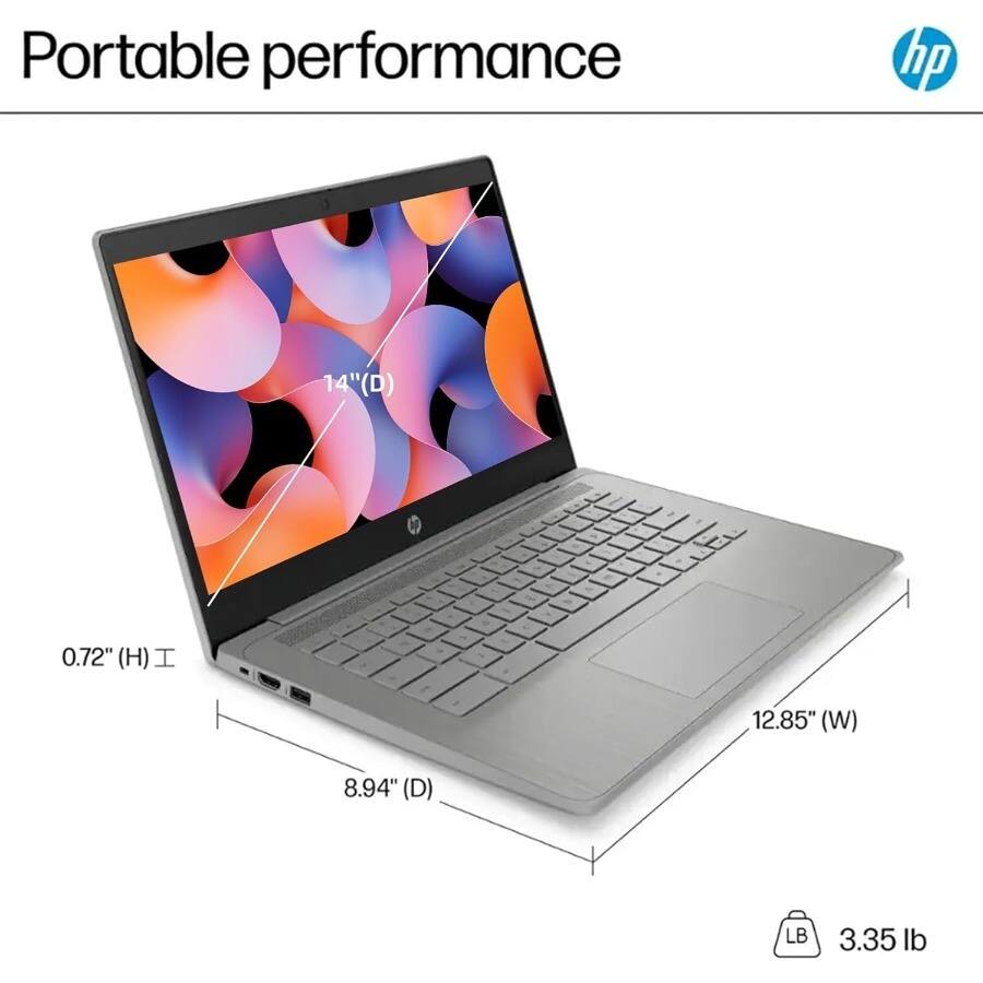 Portable performance  
14" (D)  
0.72" (H)  
12.85" (W)  
8.94" (D)  
3.35 lb