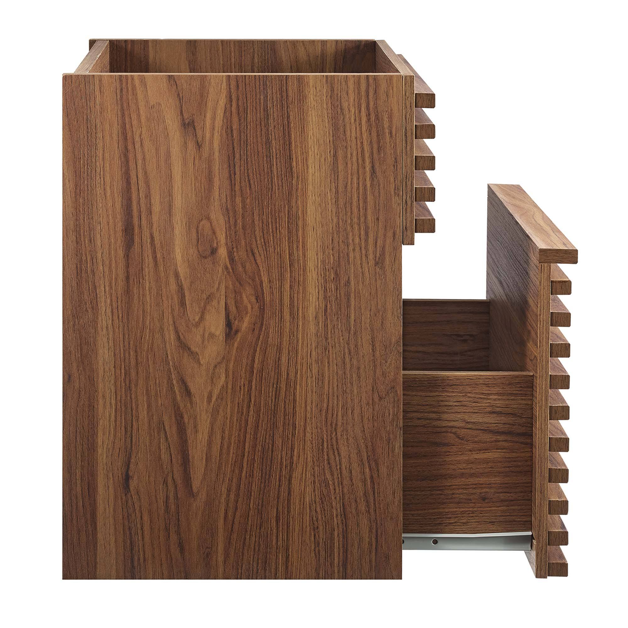Alt View 1. Modway - Render Wall-Mount Bathroom Cabinet Basin Not Included - Walnut.