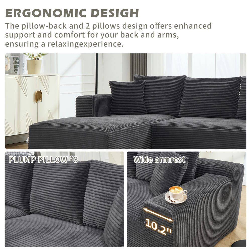 ERGONOMIC DESIGN  
The pillow-back and 2 pillows design offers enhanced support and comfort for your back and arms, ensuring a relaxing experience.

PLUMP PILLOW *3

Wide armrest  
10.2"