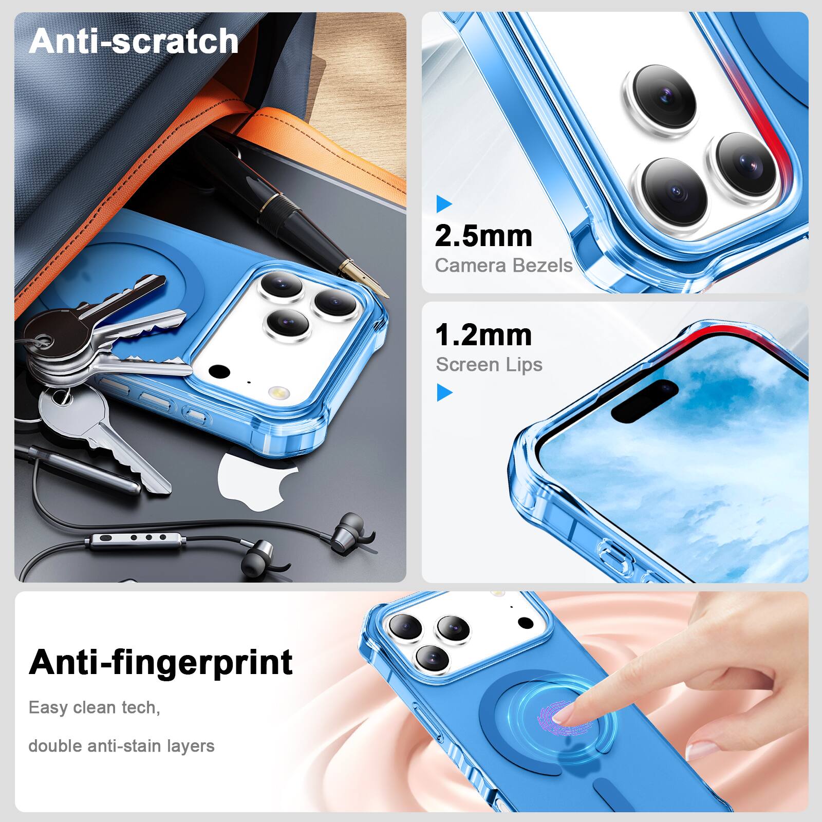 Anti-scratch

2.5mm Camera Bezels

1.2mm Screen Lips

Anti-fingerprint
Easy clean tech, double anti-stain layers
