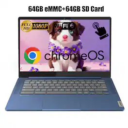 Lenovo - Slim 3 Chromebook 14" FHD Touch - MediaTek Kompanio 520 - 4GB RAM - 128GB Storage - Chrome OS - Abyss Blue