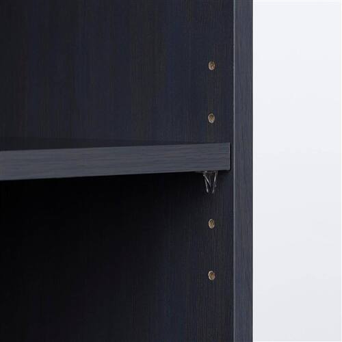 Alt View 1. SlickBlue - Slim Storage Bookcase with 5 Shelves and Wood Finish Design - Dark Blue, Black.