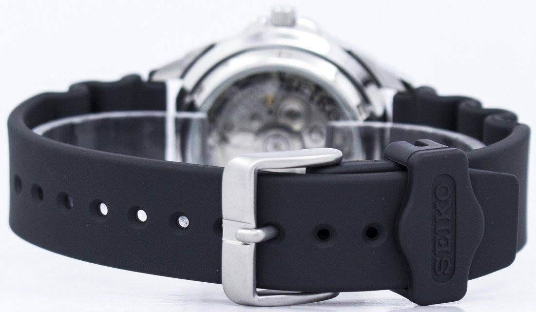 Alt View 2. Seiko - Seiko 5 Sports Automatic SNZB23J2 Mens Watch Japan Made 23 Jewels Rubber Strap Black Dial Day/Date Display 100M - Black.