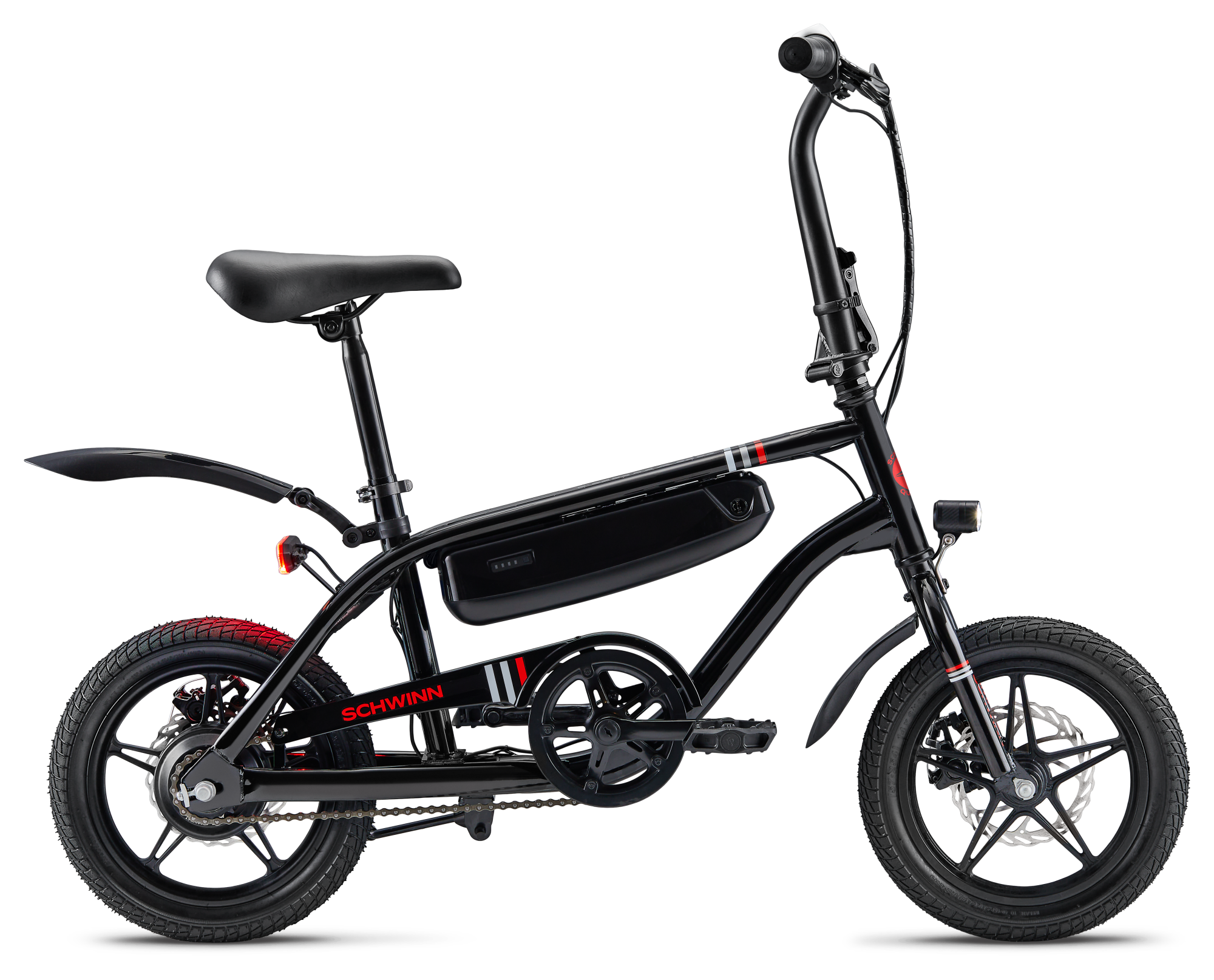 Schwinn - Tornado Compact Electric Bike for Teens, 14 Inch Wheels, Ages 13+ - Black