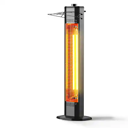 Front. Petrimins - Indoor Outdoor Electric Patio Heater, 1500W Infrared Tower Space Heater with IPX5 Waterproof Protection, 34-Inch - Black.