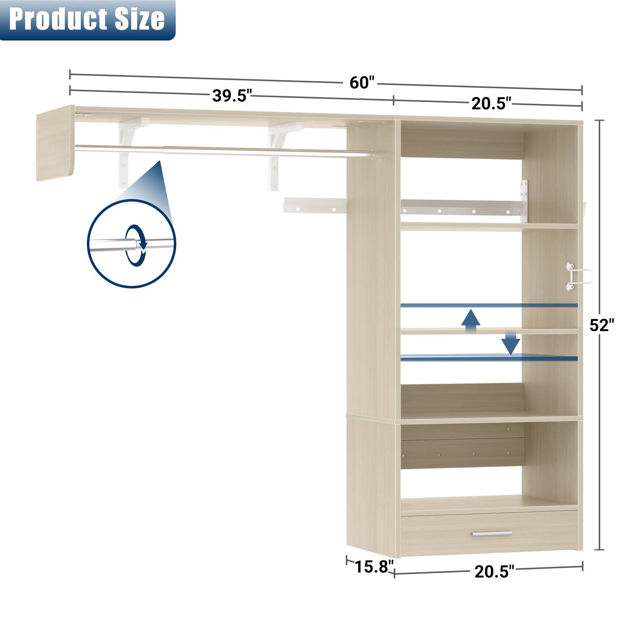 Product Size

- 39.5"
- 60"
- 20.5"
- 52"
- 15.8"
- 20.5"