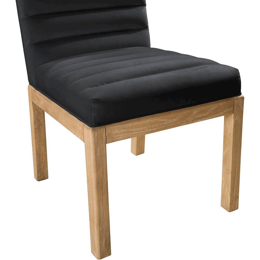 Alt View 4. Meridian Furniture - Evelyn Black Velvet Dining Chair - Black.