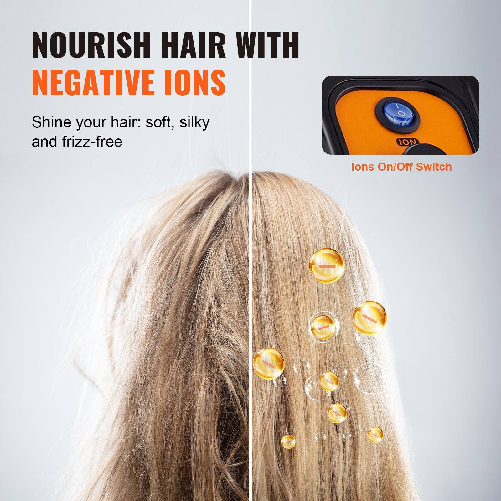NOURISH HAIR WITH NEGATIVE IONS

Shine your hair: soft, silky and frizz-free

Ions On/Off Switch
