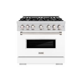 ZLINE - 36" Classic Dual Fuel Range with 6 Burners and Convection Oven (CDR-WM-36) - Satin Steel/Black Matte