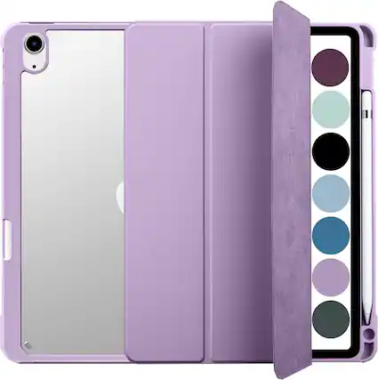 Front. DuraSafe Cases - iPad Air 11" M3/M2 & Air 10.9" 5th/4th Gen Slim Pencil-Storage Case with Auto Sleep/Wake A2316 A2324 A2325 A2072 A2588 - Purple.