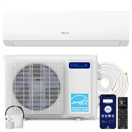 Della - Serena Series 22 SEER2 24000 BTU AC W/Heat 230V for Rooms up to 1500 Sq.Ft - White