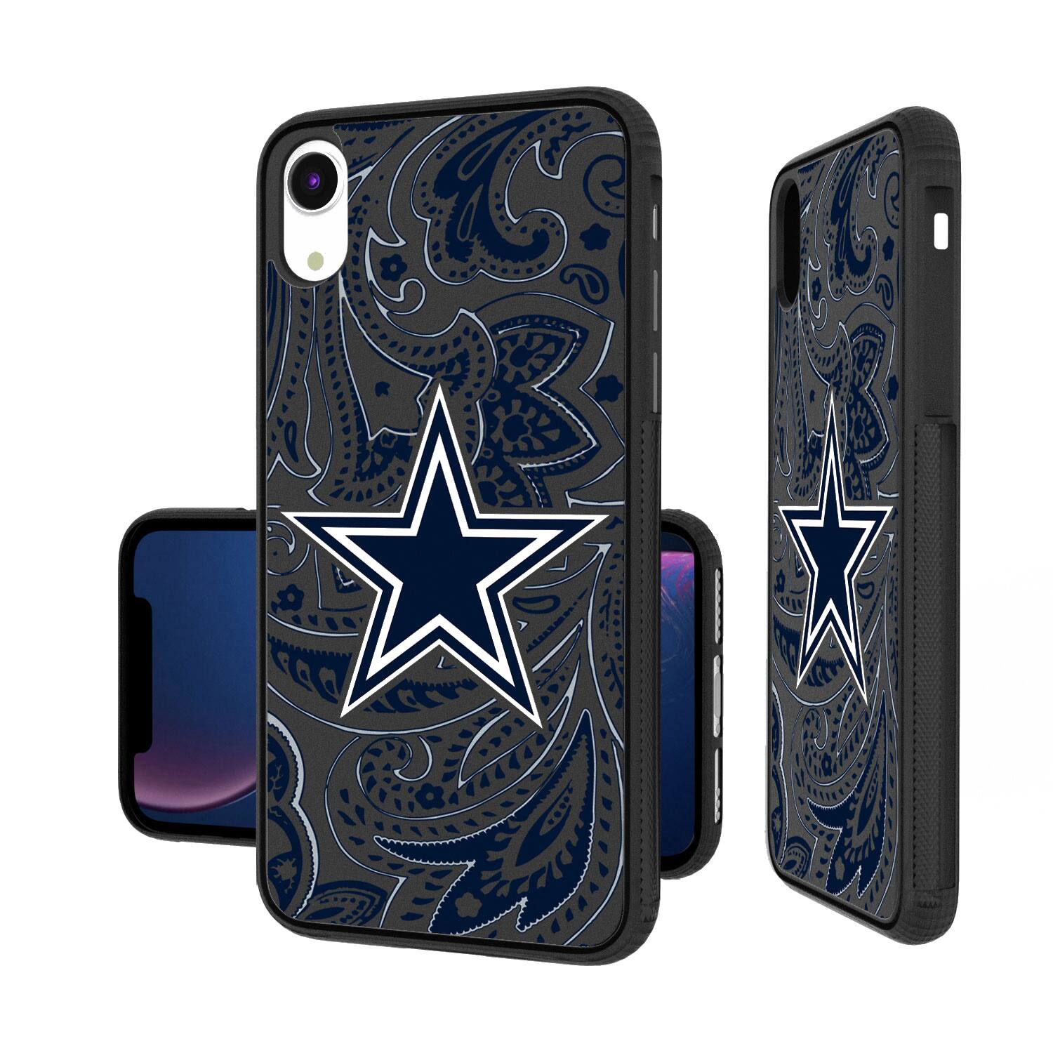 Front. Keyscaper - Dallas Cowboys iPhone Paisley Design Bump Case - 16 Plus - Multicolor.