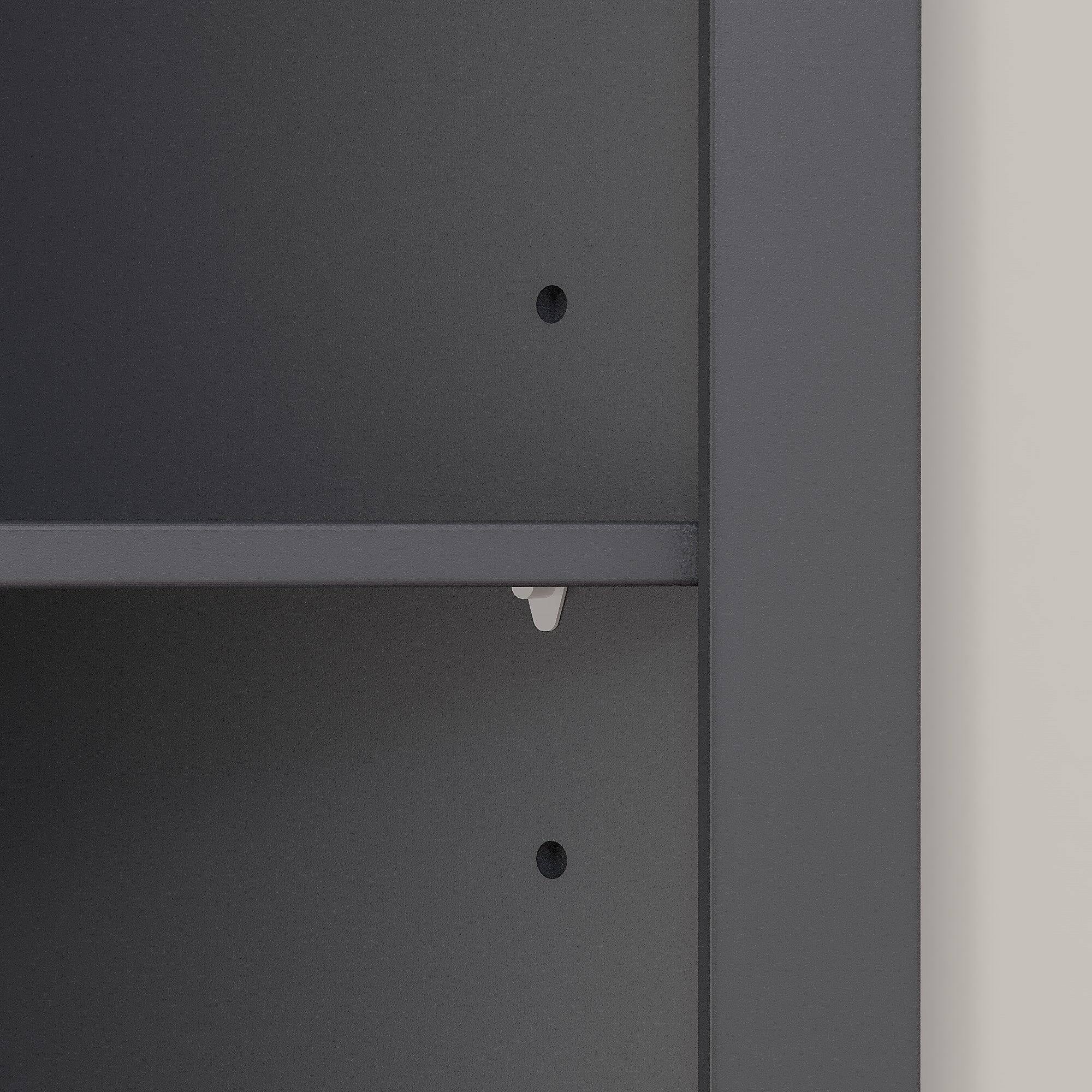 Alt View 1. Vecelo - 5 Tier Triangle Corner Storage Cabinet, Gray Corner Floor Cabinet with Adjustable Shelves & Doors - Grey.