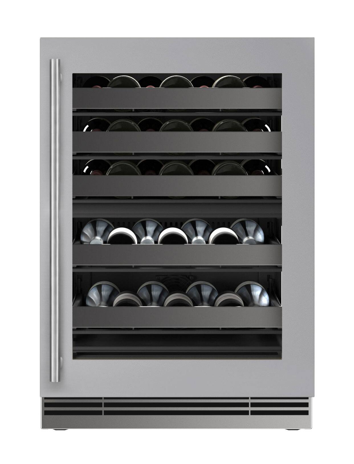 Alt View 1. U-Line - 24"W. 5.1 Cu.Ft. Built-In Dual-Zone Wine Ref.-Stainless Steel Frame w. Glass - Stainless Steel.