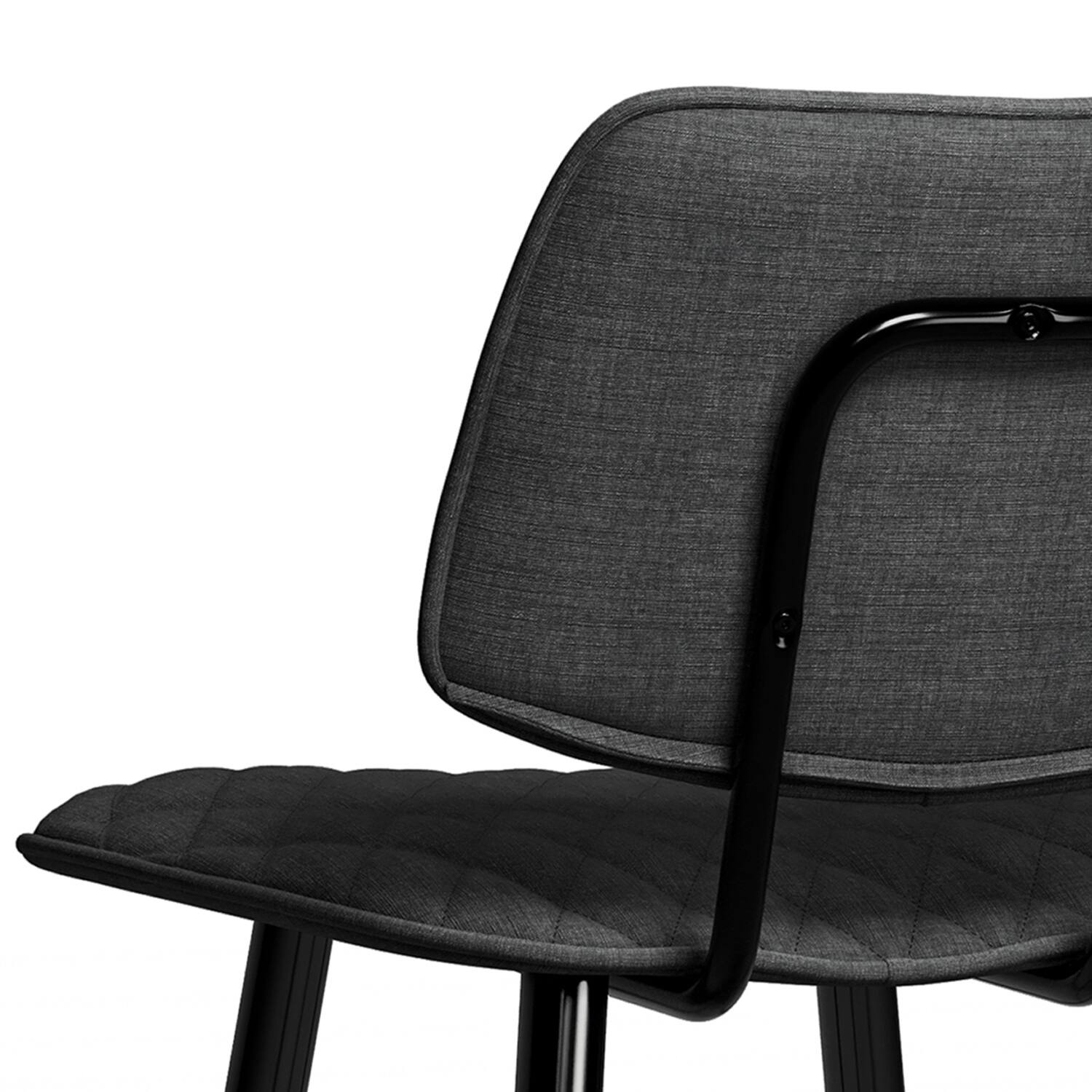 Alt View 4. Simpli Home - Raya Contemporary 16 inch Counter Height Stool (Set of 2) in Charcoal Polyester linen fabric - Charcoal.