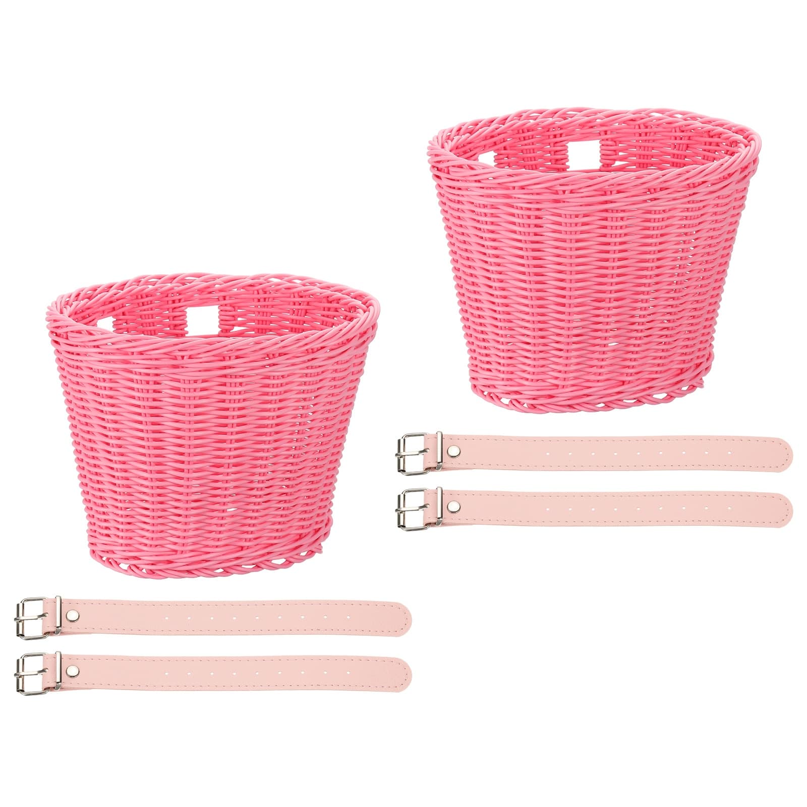 Unique Bargains - Bike Basket Front, Hand-Woven Bicycle Basket with Adjustable PU Belts, 2pcs - Fits Most Road Bikes, Bicycles/Scooters - Pink price history on PriceWatchPro
