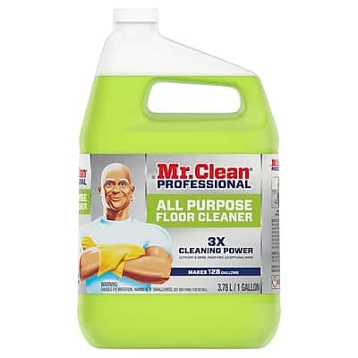 Mr. Clean Professional - Liquid Concentrate All Purpose Floor Cleaner, Lemon Scent, 1 Gallon (02621) - Clear Light Yellow
