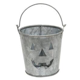 BreeBe - Galvanized Jack Face Metal Bucket - Silver