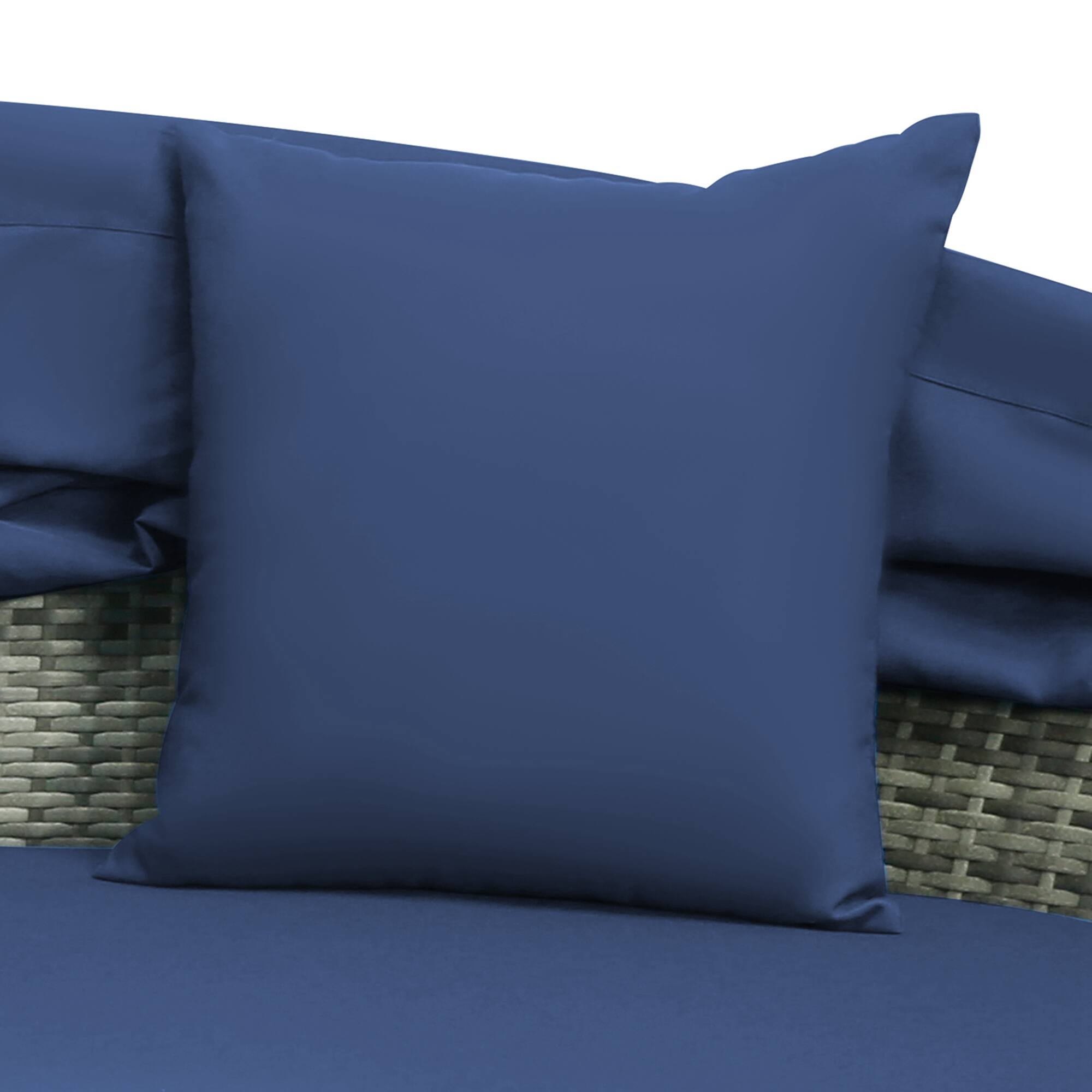 Alt View 10. Costway - Patio Rattan Daybed Outdoor Sectional Seating with Side Table & Retractable Canopy - Mix Grey/Navy.