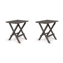 Camco - Large Adirondack Portable and Folding Furniture Table, (2 Pack) - Charcoal