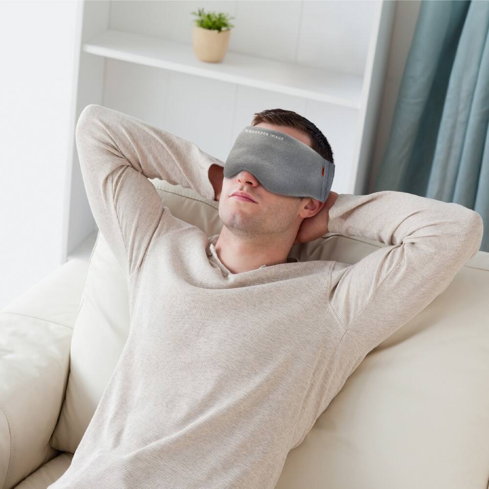 Alt View 13. Sharper Image - Hot + Cold Weighted Eye Mask - Soothing Warmth or Revitalizing Chill, Light Blocking, and Soft Comfort - Gray.